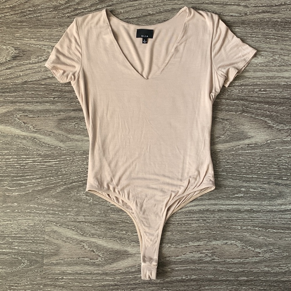 Short Sleeve Taupe Bodysuit